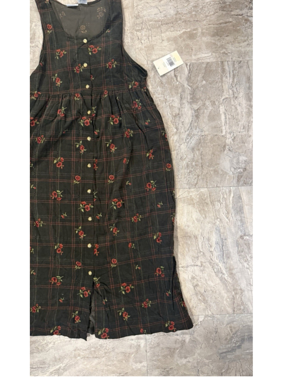 Capacity Dresses & Skirts - VTG 90’s Capacity Corded Floral Full Button maxi Dress Jumper cotton M NWT